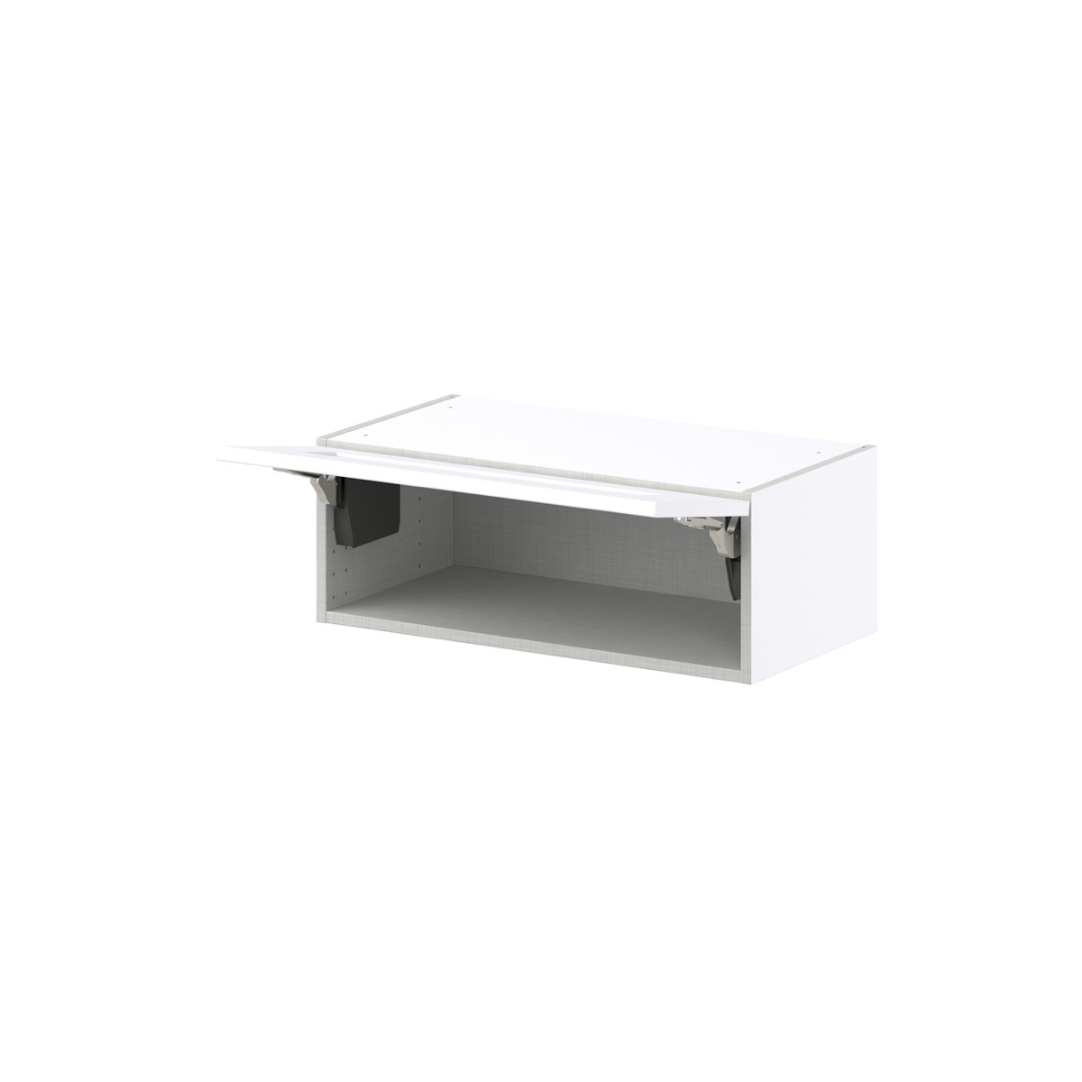 Wallace Painted Shaker 27 in. W x 10 in. H x 14 in. D Warm White Assembled Wall Bridge Kitchen Cabinet with Lift Up