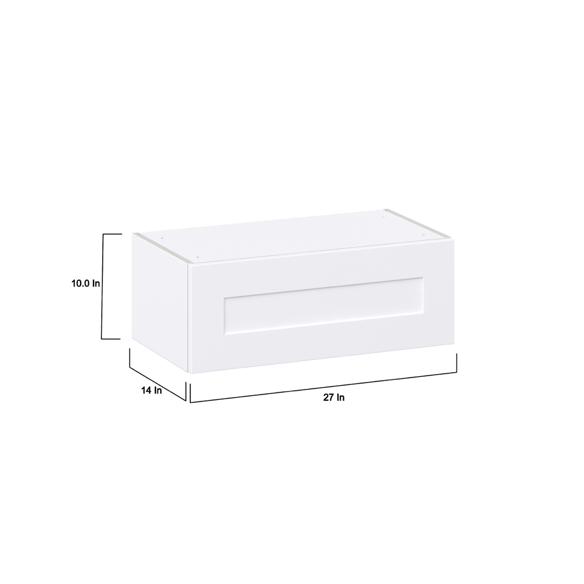 Wallace Painted Shaker 27 in. W x 10 in. H x 14 in. D Warm White Assembled Wall Bridge Kitchen Cabinet with Lift Up
