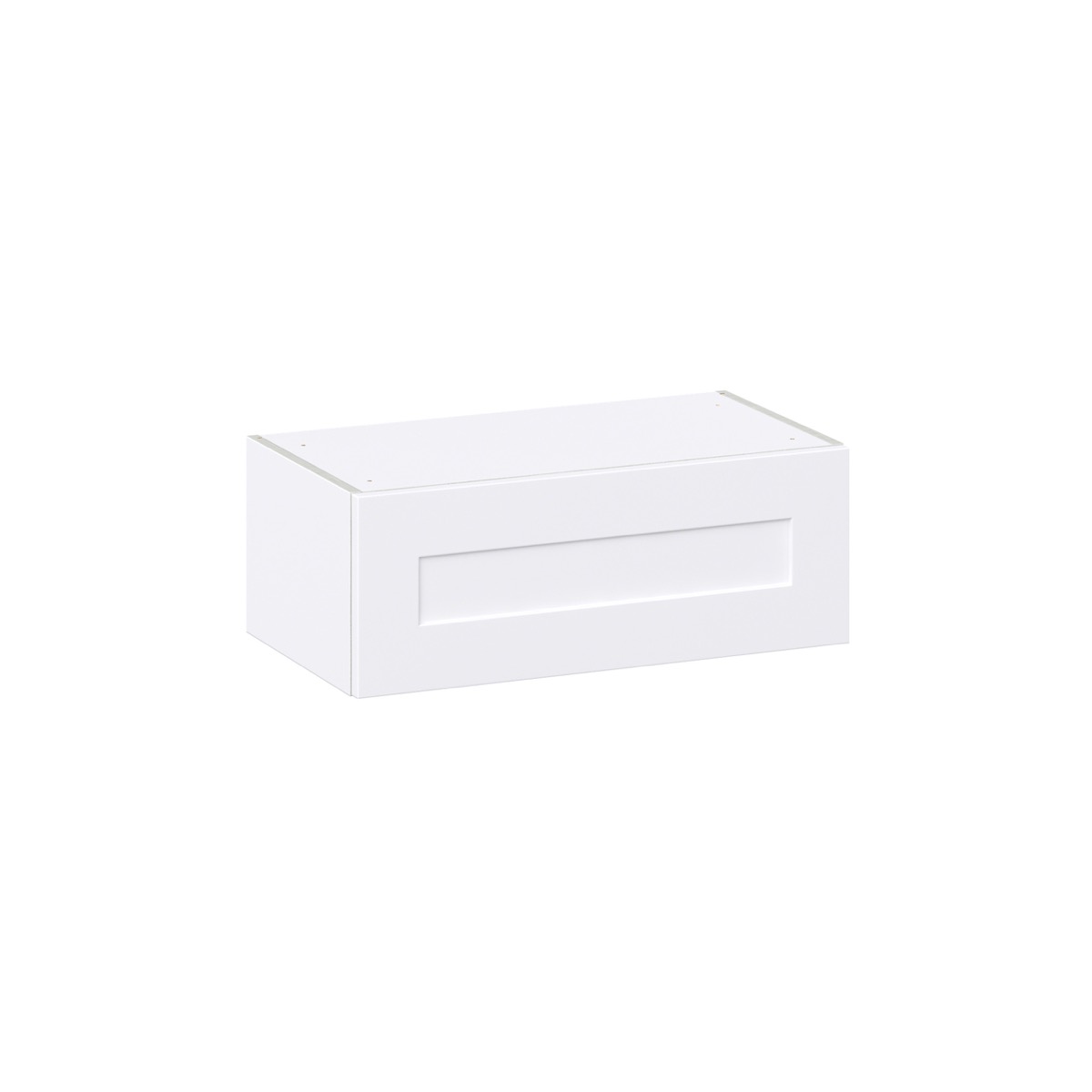 Wallace Painted Shaker 27 in. W x 10 in. H x 14 in. D Warm White Assembled Wall Bridge Kitchen Cabinet with Lift Up