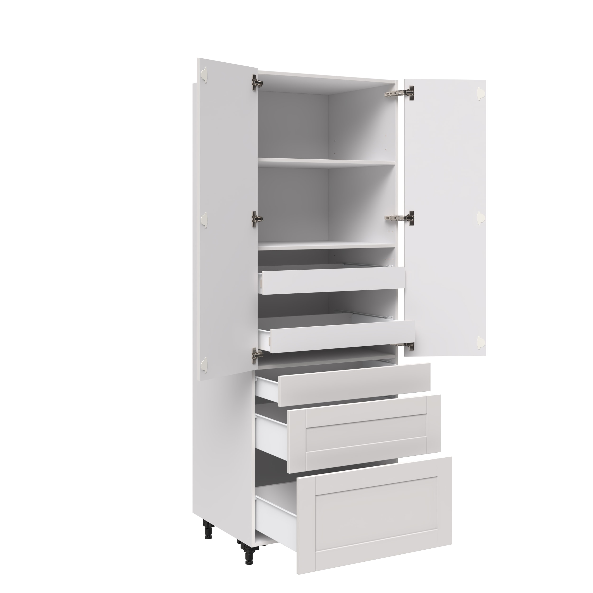 30 Tall cabinet with 2 doors 3 drawers and 2 interior ...